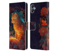 Head Case Designs Officially Licensed JK Stewart Cat Art Leather Book Wallet Case Cover Compatible With Samsung Galaxy A05
