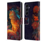 Head Case Designs Officially Licensed JK Stewart Cat Art Leather Wallet Case Compatible With Samsung Galaxy A35 5G
