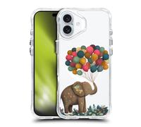 Head Case Designs Officially Licensed JK Stewart Elephant Holding Balloon Art Collection Shockproof Bumper Case [Military Grade] Compatible with Apple iPhone 16 Plus and Compatible with MagSafe