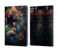 Head Case Designs Officially Licensed JK Stewart Fox Art Leather Wallet Case Compatible With Apple iPad Pro 12.9 2020/2021/2022