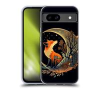 Head Case Designs Officially Licensed JK Stewart Fox On Crescent Moon Art Gel Case [Military Grade Protection] Compatible with Google Pixel 8a and Compatible with MagSafe