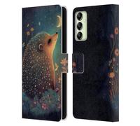 Head Case Designs Officially Licensed JK Stewart Hedgehog Looking Up At Stars Graphics Leather Wallet Case Compatible With Samsung Galaxy A14 5G