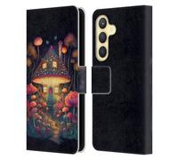 Head Case Designs Officially Licensed JK Stewart Mushroom Cottage Night Garden Graphics Leather Wallet Case Compatible With Samsung Galaxy S24 5G
