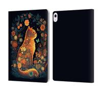 Head Case Designs Officially Licensed JK Stewart Orange Cat Sitting Key Art Leather Wallet Case Compatible With Apple iPad Air 13 2024/2025