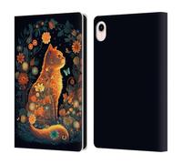 Head Case Designs Officially Licensed JK Stewart Orange Cat Sitting Key Art Leather Wallet Case Compatible With Apple iPad mini (2021/2024)