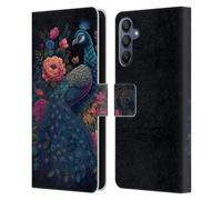 Head Case Designs Officially Licensed JK Stewart Peacock In Night Garden Graphics Leather Wallet Case Compatible With Samsung Galaxy A15