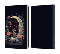 Head Case Designs Officially Licensed JK Stewart Rabbit On Crescent Moon Key Art Leather Wallet Case Compatible With Amazon Kindle Paperwhite 6