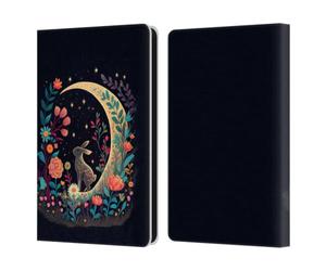 Head Case Designs Officially Licensed JK Stewart Rabbit On Crescent Moon Key Art Leather Wallet Case Compatible With Amazon Kindle Paperwhite 6