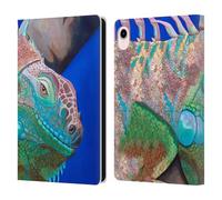 Head Case Designs Officially Licensed Jody Wright Iguana Attitude Animals Leather Wallet Case Compatible With Apple iPad mini (2021/2024)