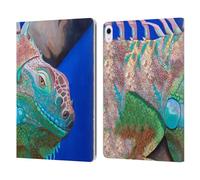 Head Case Designs Officially Licensed Jody Wright Iguana Attitude Animals Leather Wallet Case Compatible With Apple iPad Air 13 2024/2025