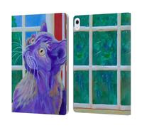 Head Case Designs Officially Licensed Jody Wright Just Outside The Window Dog And Cat Collection Leather Wallet Case Compatible With Apple iPad Air 13 2024/2025