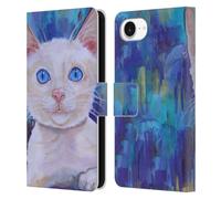 Head Case Designs Officially Licensed Jody Wright Pretty Blue Eyes Dog And Cat Collection Leather Wallet Case Compatible With Apple iPhone 16e