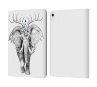 Head Case Designs Officially Licensed Jonas JoJoesArt Jödicke Elephant Soul Wildlife 2 Leather Wallet Case Compatible With Apple iPad Air 13 2024/2025