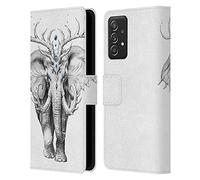 Head Case Designs Officially Licensed Jonas JoJoesArt Jödicke Elephant Soul Wildlife 2 Leather Wallet Case Compatible With Galaxy A52 / A52s / 5G (2021)