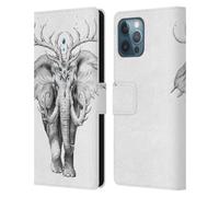 Head Case Designs Officially Licensed Jonas JoJoesArt Jödicke Elephant Soul Wildlife 2 Leather Wallet Case Compatible With Apple iPhone 12 Pro Max
