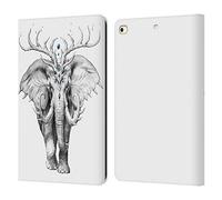 Head Case Designs Officially Licensed Jonas JoJoesArt Jödicke Elephant Soul Wildlife 2 Leather Wallet Case Compatible With Apple iPad 9.7 2017 / iPad 9.7 2018
