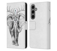 Head Case Designs Officially Licensed Jonas JoJoesArt Jödicke Elephant Soul Wildlife 2 Leather Wallet Case Compatible With Samsung Galaxy S25