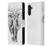 Head Case Designs Officially Licensed Jonas JoJoesArt Jödicke Elephant Soul Wildlife 2 Leather Wallet Case Compatible With Samsung Galaxy A13 5G (2021)