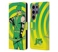 Head Case Designs Officially Licensed Justice League DC Comics Classic Green Arrow Comic Art Leather Wallet Case Compatible with Samsung Galaxy S25 Ultra