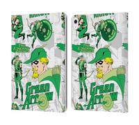 Head Case Designs Officially Licensed Justice League DC Comics Classic Pattern Green Arrow Comic Art Leather Wallet Case Compatible With Apple iPad Air 13 2024/2025