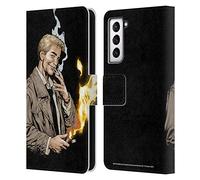 Head Case Designs Officially Licensed Justice League DC Comics Constantine #0 Dark Comic Art Leather Wallet Case Compatible With Samsung Galaxy S21 FE 5G
