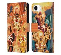 Head Case Designs Officially Licensed Justice League DC Comics Firestorm Other Members Comic Art Leather Wallet Case Compatible With Apple iPhone 16e
