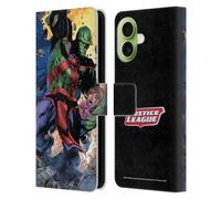 Head Case Designs Officially Licensed Justice League DC Comics Martian Manhunter Other Members Comic Art Leather Wallet Case Compatible With Apple iPhone 17
