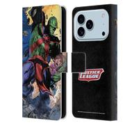 Head Case Designs Officially Licensed Justice League DC Comics Martian Manhunter Other Members Comic Art Leather Wallet Case Compatible With Apple iPhone 17 Pro