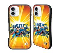 Head Case Designs Officially Licensed Justice League DC Comics Orange Burst Supreme Team Hybrid Case Compatible With Apple iPhone 16 Plus