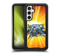 Head Case Designs Officially Licensed Justice League DC Comics Orange Burst Supreme Team Ultra-Armoured Shockproof Case [Military Grade Protection] Compatible With Samsung Galaxy S23 FE 5G