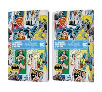 Head Case Designs Officially Licensed Justice League DC Comics Sticker Collage 90th Anniversary Leather Wallet Case Compatible With Apple iPad Pro 12.9 2020/2021/2022