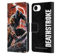Head Case Designs Officially Licensed Justice League DC Comics Vol. 1 Gods Of War Deathstroke Comic Art Leather Wallet Case Compatible With Apple iPhone 16e