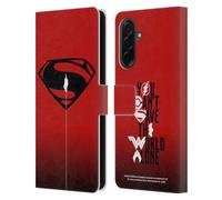 Head Case Designs Officially Licensed Justice League Movie Red And Black Flight Superman Logo Art Leather Wallet Case Compatible With Samsung Galaxy A36 5G