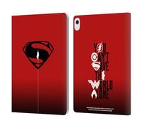 Head Case Designs Officially Licensed Justice League Movie Red And Black Flight Superman Logo Art Leather Wallet Case Compatible With Apple iPad Air 13 2024/2025