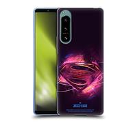 Head Case Designs Officially Licensed Justice League Movie Superman 2 Logos Soft Gel Case Compatible With Sony Xperia 5 IV
