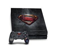 Head Case Designs Officially Licensed Justice League Movie Superman Logo And Character Art Vinyl Gaming Skin Decal Compatible With Sony PlayStation 4 PS4 Console and DualShock 4 Controller Bundle