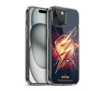 Head Case Designs Officially Licensed Justice League Movie The Flash 2 Logos Gel Case [Military Grade Protection] Compatible with Apple iPhone 15 and Compatible with MagSafe