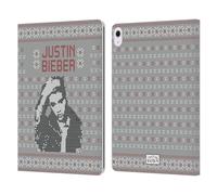 Head Case Designs Officially Licensed Justin Bieber Calendar Image Knitted Christmas Leather Wallet Case Compatible With Apple iPad Air 13 2024/2025