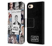 Head Case Designs Officially Licensed Justin Bieber Grid Poster Purpose Leather Wallet Case Compatible With Apple iPhone 7/8 / SE 2020 & 2022