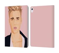 Head Case Designs Officially Licensed Justin Bieber Pink Justmojis Leather Wallet Case Compatible With Apple iPad Air 13 2024/2025