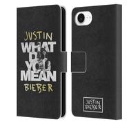 Head Case Designs Officially Licensed Justin Bieber What Do You Mean Typography Purpose B&w Leather Wallet Case Compatible With Apple iPhone 16e