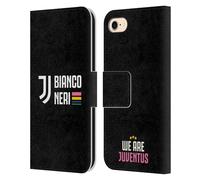 Head Case Designs Officially Licensed Juventus Football Club Bianco Neri Graphic Collection Leather Wallet Case Compatible With Apple iPhone 7/8 / SE 2020 & 2022
