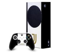 Head Case Designs Officially Licensed Juventus Football Club Black Stripes Art Game Console Wrap and Game Controller Skin Bundle Compatible With Xbox Series S Console & Controller Bundle