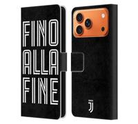 Head Case Designs Officially Licensed Juventus Football Club Fino Alla Fine Black Type Leather Wallet Case Compatible With Apple iPhone 17 Pro Max