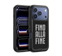 Head Case Designs Officially Licensed Juventus Football Club Fino Alla Fine Black Type Ultra-Armoured Shockproof Case [Military Grade Protection] Compatible With Apple iPhone 17 Pro Max