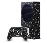 Head Case Designs Officially Licensed Juventus Football Club Geometric Pattern Art Game Console Wrap and Game Controller Skin Bundle Compatible With Xbox Series S Console & Controller Bundle