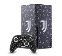 Head Case Designs Officially Licensed Juventus Football Club Geometric Pattern Art Game Console Wrap and Game Controller Skin Bundle Compatible With Xbox Series X
