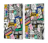 Head Case Designs Officially Licensed Juventus Football Club Sticker Pattern Graphic Collection Leather Wallet Case Compatible With Apple iPad 10.2 2019/2020/2021