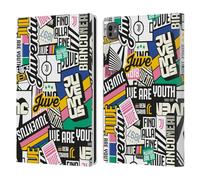 Head Case Designs Officially Licensed Juventus Football Club Sticker Pattern Graphic Collection Leather Wallet Case Compatible With Apple iPad Pro 11 M4/M5 2024/2025