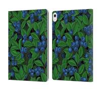 Head Case Designs Officially Licensed Katerina Kirilova Blueberries Fruits & Foliage Patterns Leather Wallet Case Compatible With Apple iPad Air 13 2024/2025